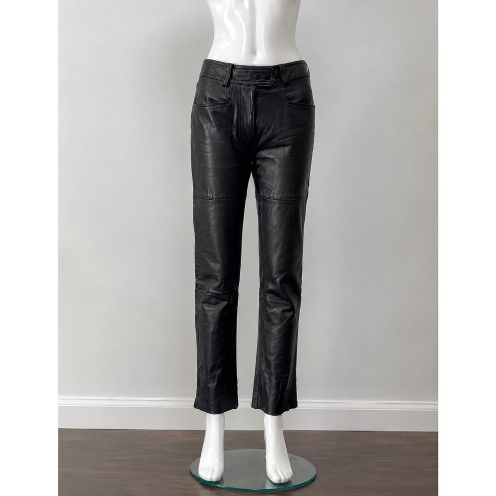 Esprit Genuine Leather Pants Women’s Black Slim Fit Lined Pants